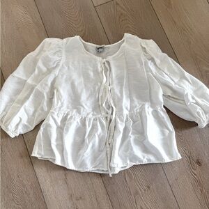 A New Day- White Tie-Front Top